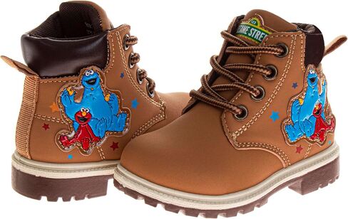 حذاء Sesame Street Boots بطول الكاحل - حذاء للمشي والتسلق والمشي لمسافات طويلة (المقاسات: 5-10 طفل صغير / 11 طفل صغير) in Kuwait
