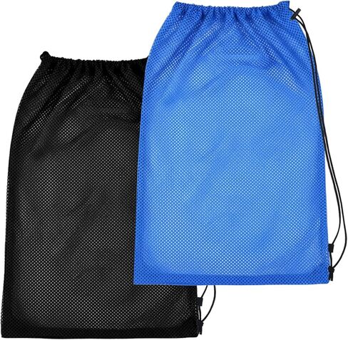 2 قطعة حقيبة شبكية للسباحة، حقيبة معدات شبكية لمعدات السباحة، حقائب معدات الغطس كبيرة الحجم مقاس 48.26 سم × 68.58 سم، حقائب شبكية كبيرة برباط لزعانف الغطس ومعدات السباحة، مجموعة كرات معدات الشاطئ والرياضة in Kuwait