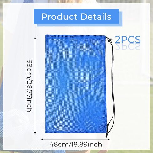 2 قطعة حقيبة شبكية للسباحة، حقيبة معدات شبكية لمعدات السباحة، حقائب معدات الغطس كبيرة الحجم مقاس 48.26 سم × 68.58 سم، حقائب شبكية كبيرة برباط لزعانف الغطس ومعدات السباحة، مجموعة كرات معدات الشاطئ والرياضة in Kuwait