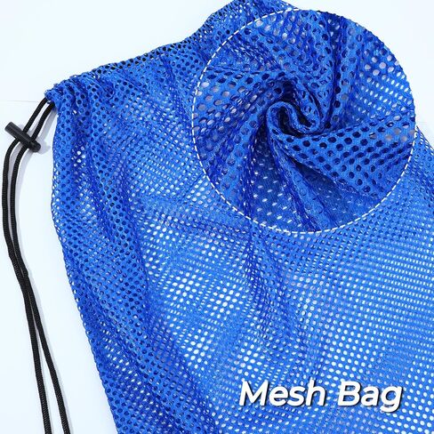 2 قطعة حقيبة شبكية للسباحة، حقيبة معدات شبكية لمعدات السباحة، حقائب معدات الغطس كبيرة الحجم مقاس 48.26 سم × 68.58 سم، حقائب شبكية كبيرة برباط لزعانف الغطس ومعدات السباحة، مجموعة كرات معدات الشاطئ والرياضة in Kuwait