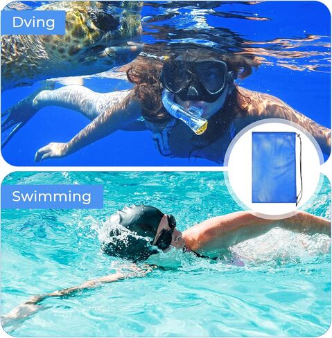 2 قطعة حقيبة شبكية للسباحة، حقيبة معدات شبكية لمعدات السباحة، حقائب معدات الغطس كبيرة الحجم مقاس 48.26 سم × 68.58 سم، حقائب شبكية كبيرة برباط لزعانف الغطس ومعدات السباحة، مجموعة كرات معدات الشاطئ والرياضة in Kuwait