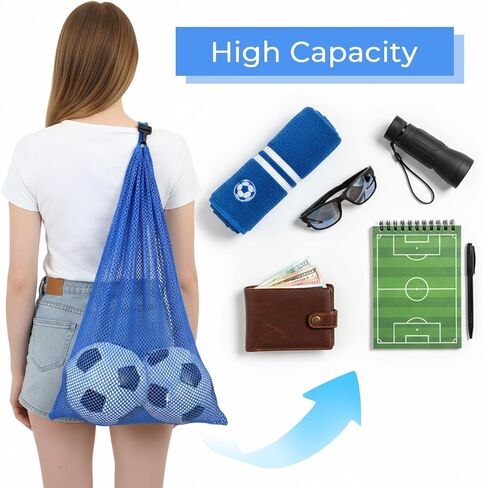 2 قطعة حقيبة شبكية للسباحة، حقيبة معدات شبكية لمعدات السباحة، حقائب معدات الغطس كبيرة الحجم مقاس 48.26 سم × 68.58 سم، حقائب شبكية كبيرة برباط لزعانف الغطس ومعدات السباحة، مجموعة كرات معدات الشاطئ والرياضة in Kuwait