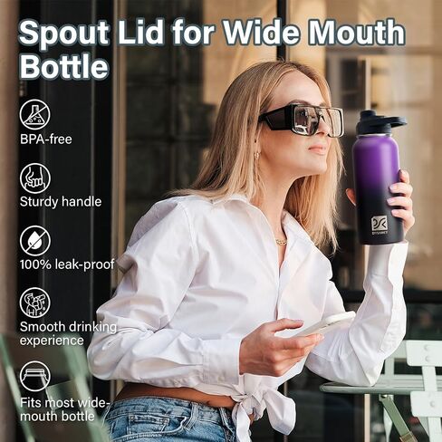 Direct - Drinking Lid for Wide Mouth Water Bottles-Handle Design, BPA-Free, Leak-Proof Accessory for Wide Mouth Sports Water Bottles in Saudi Arabia