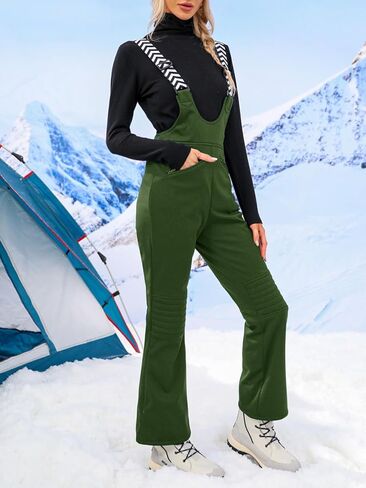 Fisoew Women Snow Bib Overalls Insulated Waterproof Windproof Ski Bibs Pants Breathable Snowsuit in Saudi Arabia