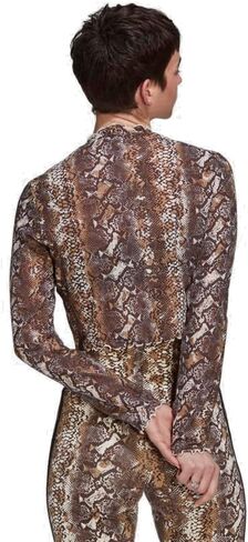 قميص شبكي على شكل ثعبان من adidas Originals للنساء، لون أبيض رائع in Kuwait