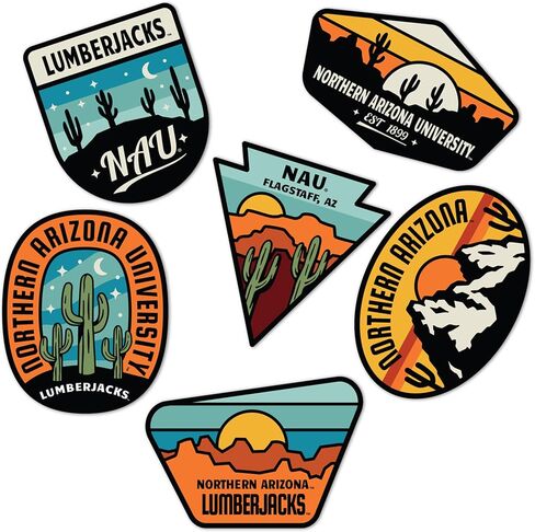 Desert Cactus Northern Arizona University Sticker Lumberjacks NAU Vinyl Decals Laptop Water Bottle Car Scrapbook Sheet T2 (Type 2-Southwest) in Saudi Arabia