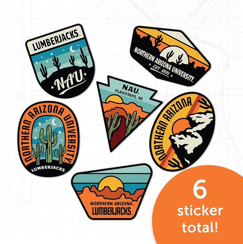 Desert Cactus Northern Arizona University Sticker Lumberjacks NAU Vinyl Decals Laptop Water Bottle Car Scrapbook Sheet T2 (Type 2-Southwest) in Saudi Arabia