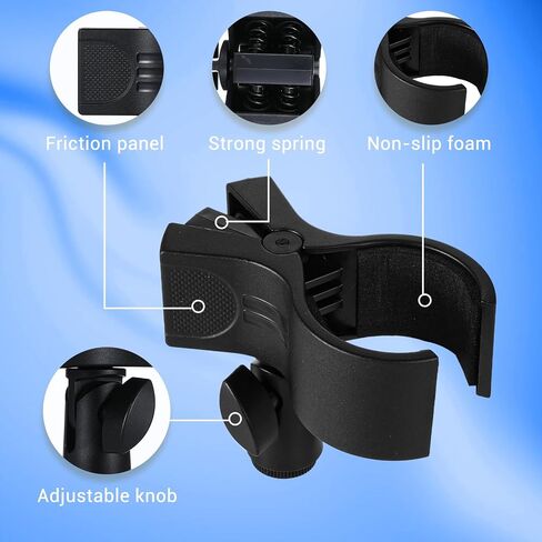 1pcs Large Microphone Clip with 5/8" Male to 3/8" Female Screw Adapter, 180° Adjustable Microphones Holder for Most Condenser and Wireless Microphones with Outer Diameter Range 1.1" from 2.3" in Saudi Arabia