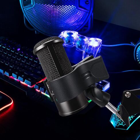 1pcs Large Microphone Clip with 5/8" Male to 3/8" Female Screw Adapter, 180° Adjustable Microphones Holder for Most Condenser and Wireless Microphones with Outer Diameter Range 1.1" from 2.3" in Saudi Arabia