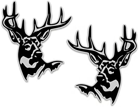 Deer Buck Head Vinyl Decal 6"x 7" Right Left Facing Set Whitetail Sticker for Truck car Window in Saudi Arabia