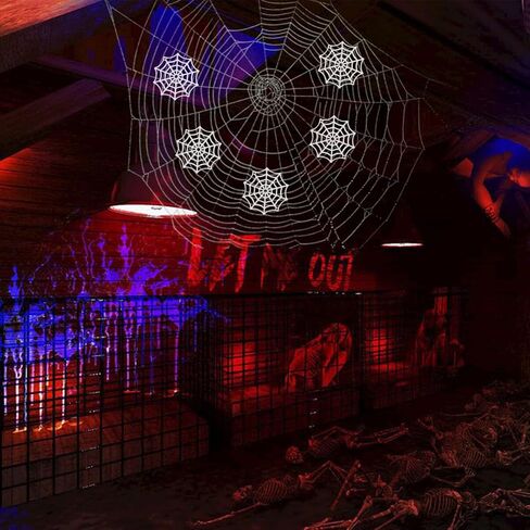 Festive Supplies 50Pcs Spider Webs Plastic Cobweb Holiday Accessories for Halloween Decoration () Halloween Cobweb Decorations in Saudi Arabia
