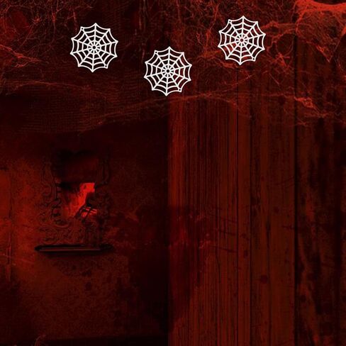 Festive Supplies 50Pcs Spider Webs Plastic Cobweb Holiday Accessories for Halloween Decoration () Halloween Cobweb Decorations in Saudi Arabia