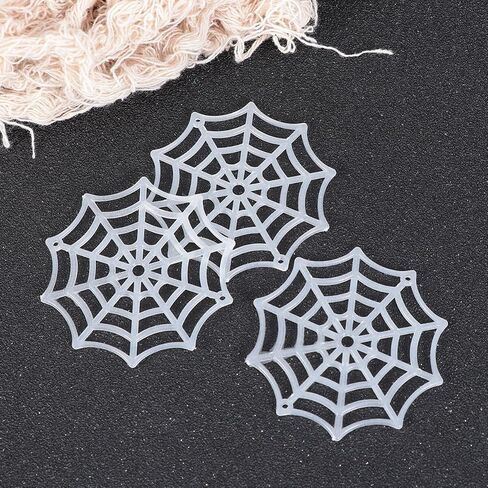 Festive Supplies 50Pcs Spider Webs Plastic Cobweb Holiday Accessories for Halloween Decoration () Halloween Cobweb Decorations in Saudi Arabia