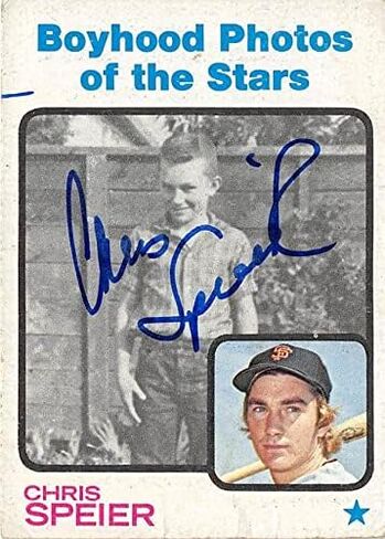 Chris Speier autographed Baseball Card (San Francisco Giants) 1973 Topps Boyhood Photos #345 - Autographed Baseball Cards in Saudi Arabia
