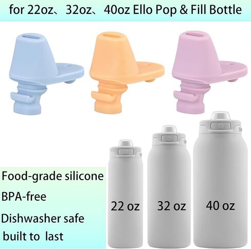 6 pcs Water Bottle Mouthpiece for Ello Pop & Fill Water Bottle，BPA Free Silicone Water Bottle Mouthpiece for 22oz、32oz、40oz Ello Pop & Fill Bottle in Saudi Arabia
