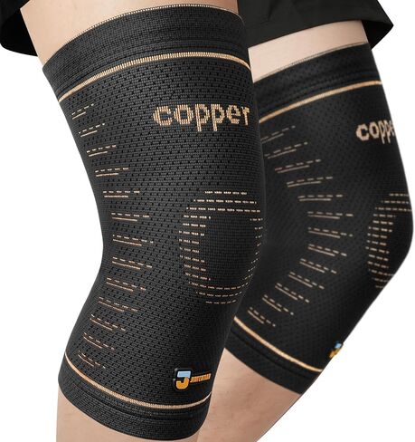 JIUFENTIAN Copper Knee Brace for Women and Men(2 Pack) -knee compression sleeves for Arthritis, Running & Daily Use-Targeted Support for Joint Stability & Pain Relief(Large) in Saudi Arabia