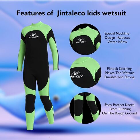 بدلة غطس فاخرة للأطفال من النيوبرين، 3/2 مم لكامل الجسم وللأولاد والبنات، بدلة غطس بسحاب خلفي للأطفال للسباحة والغوص والرياضات المائية (بدلة غطس كاملة للأطفال، 6) in Saudi Arabia