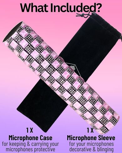 Rhinestones Microphone Cover for Wireless Transmittor Shuer SM58, Beta 58A, PG58 Sparkle Shining on Tour Shows, Crystal White in Kuwait