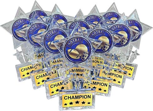 Express Medals 6.5 Inch Acrylic Football Champion Star Trophy Awards (Pack of 12) in Saudi Arabia