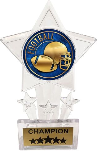 Express Medals 6.5 Inch Acrylic Football Champion Star Trophy Awards (Pack of 12) in Saudi Arabia