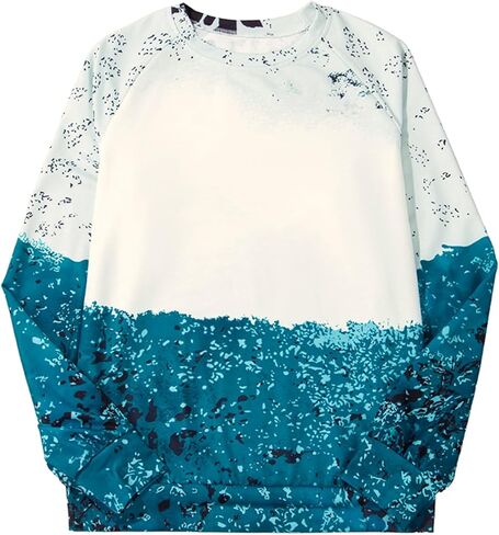 Casual Fall Tie Dye Cow Color Block Pullover Sweatshirt in Saudi Arabia
