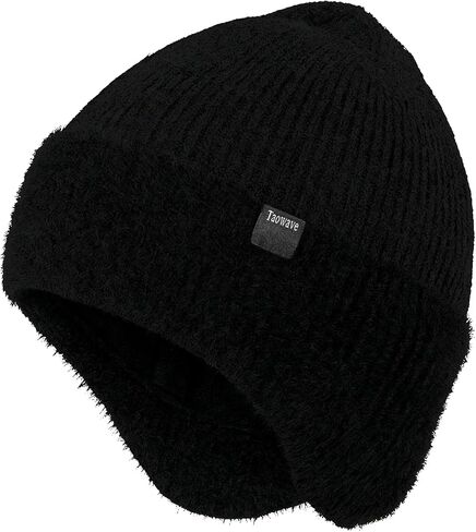 قبعة شتوية، قبعة شتوية محبوكة حراريًا مع أغطية أذن من الصوف - قبعة تخزين دافئة للجنسين للرجال والنساء in Kuwait