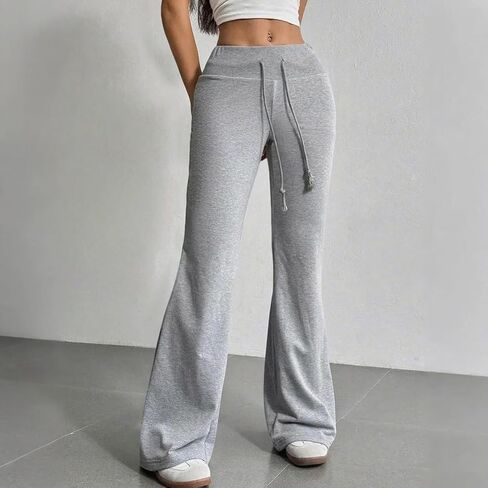 Flared Leggings for Women Drawstring High Waisted Wide Leg Yoga Pants Soft Comfy Flare Sweatpants Y2k Bell Bottoms in Saudi Arabia