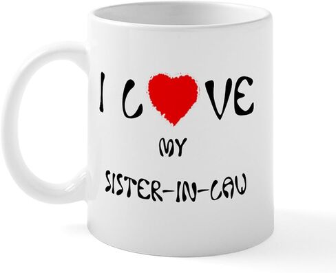 CafePress I Love My Sister In Law Mug 11 oz (325 ml) Ceramic Coffee Mug in Saudi Arabia