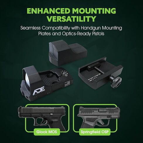Ade Advanced Optics Huracan Green Dot Reflex Sight for Handgun - Compatible with Doctor/Venom/Fastfire Red Dot Footprint in Kuwait