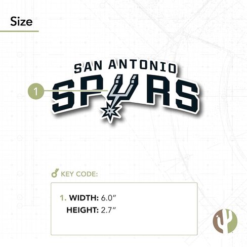 Desert Cactus San Antonio Spurs NBA Officially Licensed Sticker Vinyl Decal Laptop Water Bottle Car Scrapbook (Individual 1) in Saudi Arabia