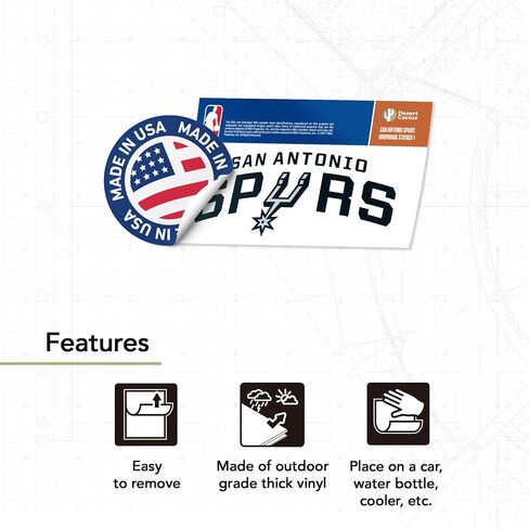Desert Cactus San Antonio Spurs NBA Officially Licensed Sticker Vinyl Decal Laptop Water Bottle Car Scrapbook (Individual 1) in Saudi Arabia