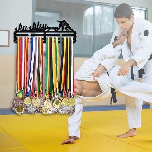 حامل ميدالية PH PandaHall Jujitsu رف عرض حامل ميدالية Jiu Jitsu مقاس 15.7 بوصة شريط جوائز حامل ميدالية عرض رف حائط حامل ميدالية رياضية عرض للرياضيين الرياضيين جوائز شرائط يهتف in Saudi Arabia