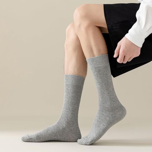 Mens Cotton Dress Socks Soft Crew Socks Long Breathable Athletic Calf Sock in Saudi Arabia
