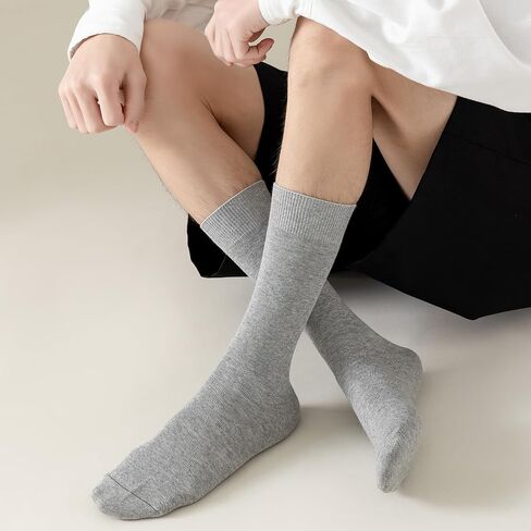 Mens Cotton Dress Socks Soft Crew Socks Long Breathable Athletic Calf Sock in Saudi Arabia