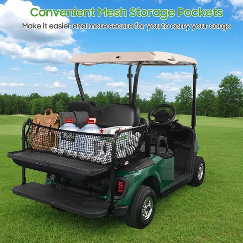 10L0L Golf Cart Flip Folding Rear Seat Kit, Aluminum Alloy Structure with Seat Cushion, Fits EZGO RXV Only in Saudi Arabia