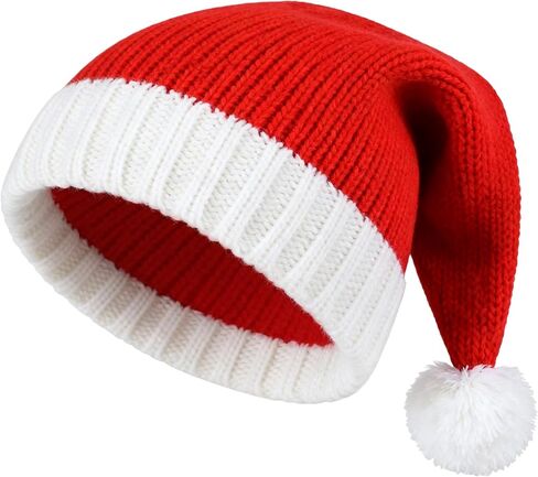 Santa Hat Christmas Hats Xmas Party Red Knitted Beanie for Adult Women Men in Saudi Arabia