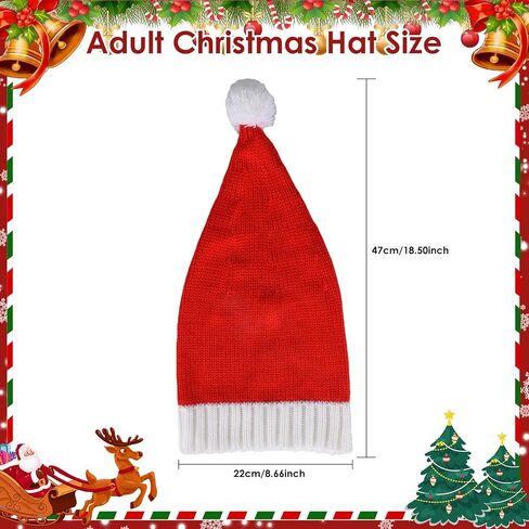 Santa Hat Christmas Hats Xmas Party Red Knitted Beanie for Adult Women Men in Saudi Arabia