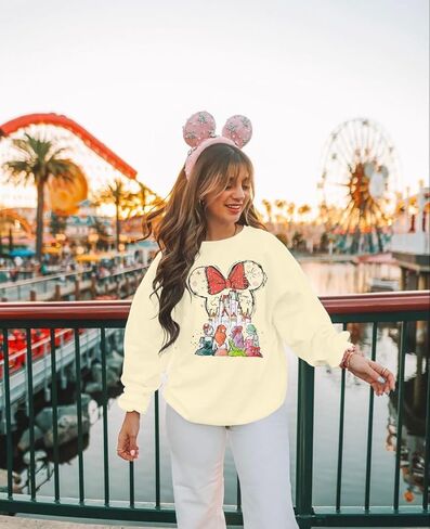 LUKYCILD Magic Kingdom Sweatshirts for Women Castle Oversized Sweatshirt Xmas Holiday Shirt Graphic Long Sleeve Pullover Tops in Saudi Arabia