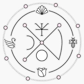 Venus Aphrodite Symbol Sigil Black/Rose Quartz Bumper Sticker Vinyl Decal 5" in Saudi Arabia
