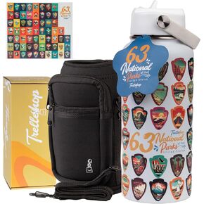 National Parks Water Bottle with Stickers - Adventure Bottle for World Travel - Great American Road Trip - National Park Checklist - Perfect Gifts for Women and Men, Trekking & Exploration in Saudi Arabia