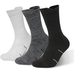 Mohair Wool Compression Running Socks 3 Pairs Anti-Blister Crew Socks Moisture Wicking Target Cushion Athletic Hiking Socks in Kuwait