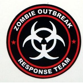 3 - Zombie Outbreak Response Team Red Hard Hat/Helmet Stickers 1 1/2" H126 in Kuwait