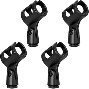4Pcs Microphone Clip Mic Holder Adjustable Angle Flexible Rubber Handheld Wireless Mic Holders Clamp for Handheld Microphones(Inner Diameter Range 30-50mm) in Kuwait