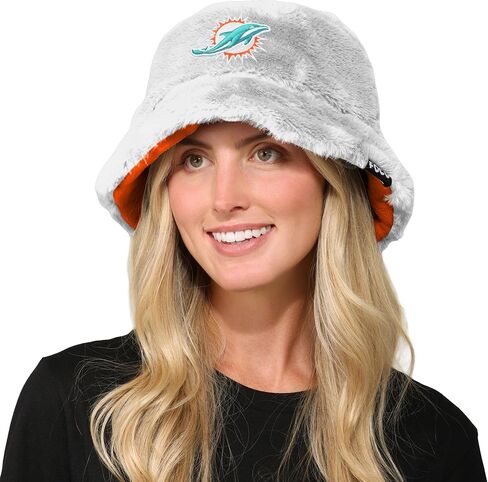 FOCO NFL Unisex-Adult NFL Team Logo Reversible Faux Fur Bucket Hat in Saudi Arabia