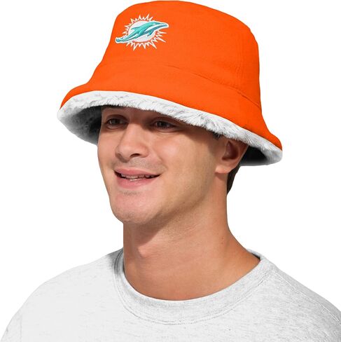 FOCO NFL Unisex-Adult NFL Team Logo Reversible Faux Fur Bucket Hat in Saudi Arabia