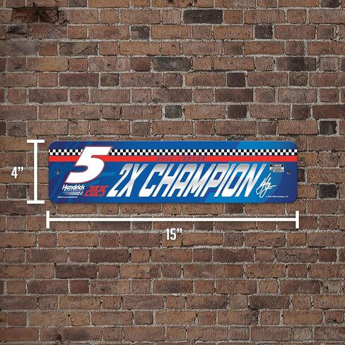 Rico Industries NASCAR Racing Kyle Larson 2025 NASCAR Cup Series Champion Metal Street Sign 4" x 15" Home Décor - Bedroom - Office - Man Cave in Saudi Arabia