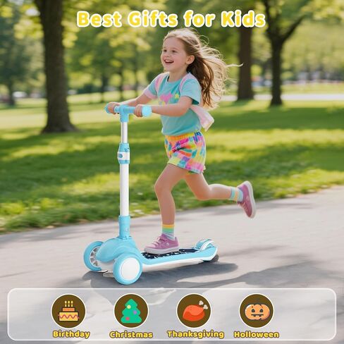 SIMATE 3 Wheel Kick Scooter for Kids Ages 3-12, Light Up Wheels & 3 Adjustable Height Handlebars, Lean-to-Steer & Widen Anti-Slip Deck, Boys & Girls Gift in Saudi Arabia