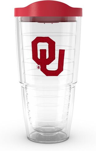 Tervis Oklahoma Sooners - Primary Logo Made in USA Double Walled Insulated Tumbler Travel Cup Keeps Drinks Cold & Hot, 24oz, Classic in Saudi Arabia