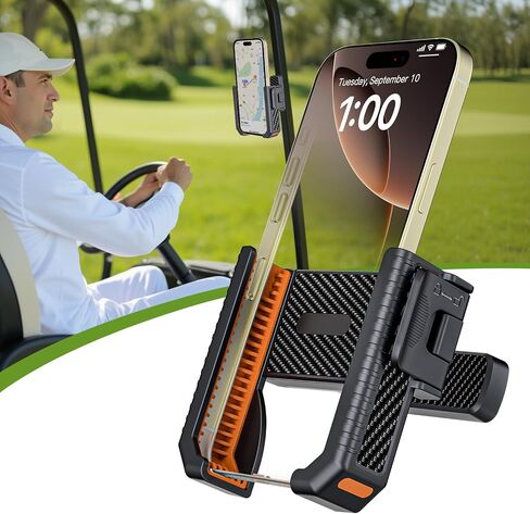 Magnetic Golf Cart Phone Holder Mount with Ultra-Strong N52 Magnets & 360° Rotation,Fit for EZGO/Club Car/Yamaha/ICON, Golf Cart Accessories Compatible for Cell Phone iPhone, Samsung & More (Black) in Saudi Arabia