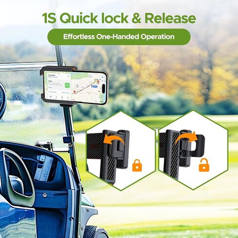 Magnetic Golf Cart Phone Holder Mount with Ultra-Strong N52 Magnets & 360° Rotation,Fit for EZGO/Club Car/Yamaha/ICON, Golf Cart Accessories Compatible for Cell Phone iPhone, Samsung & More (Black) in Saudi Arabia